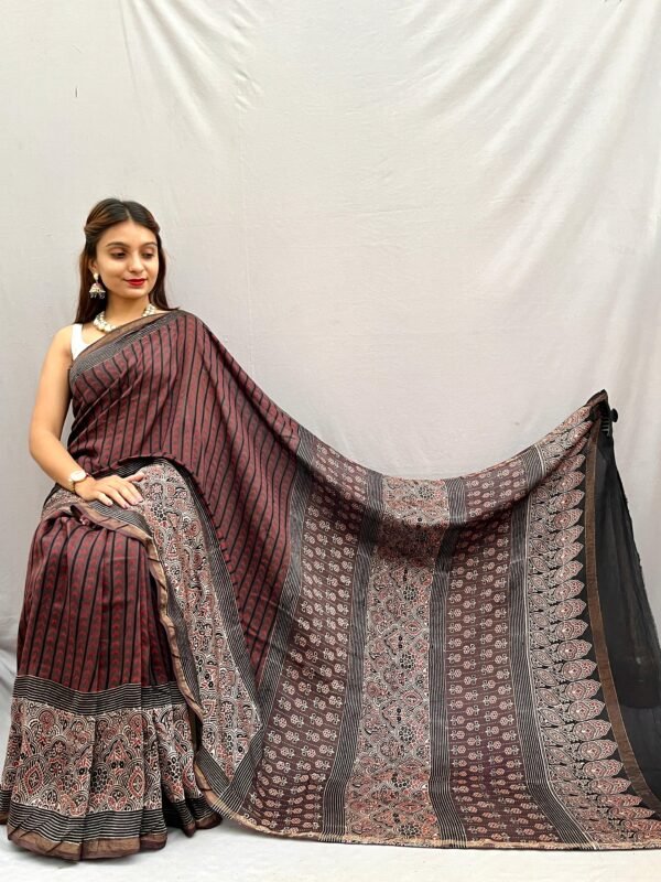 CHANDERI SILK COTTON ZARI BORDER SAREE