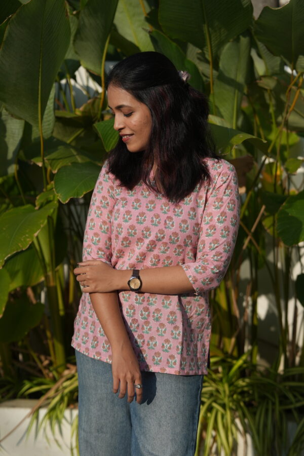 SANGANERI SIDE PLEATED SHORT TOP - Image 3