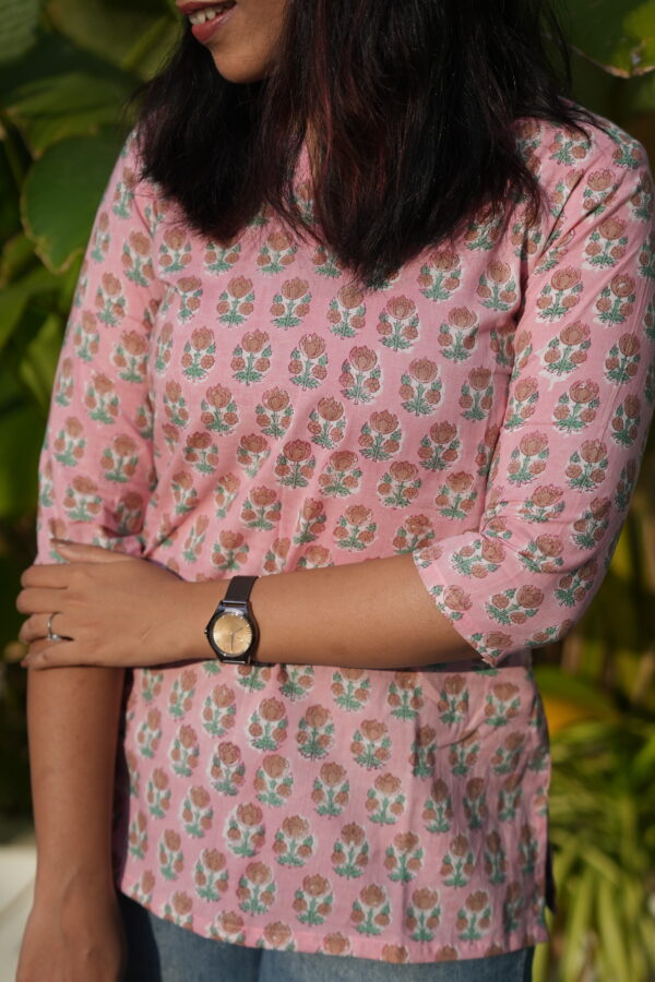 SANGANERI SIDE PLEATED SHORT TOP - Image 4