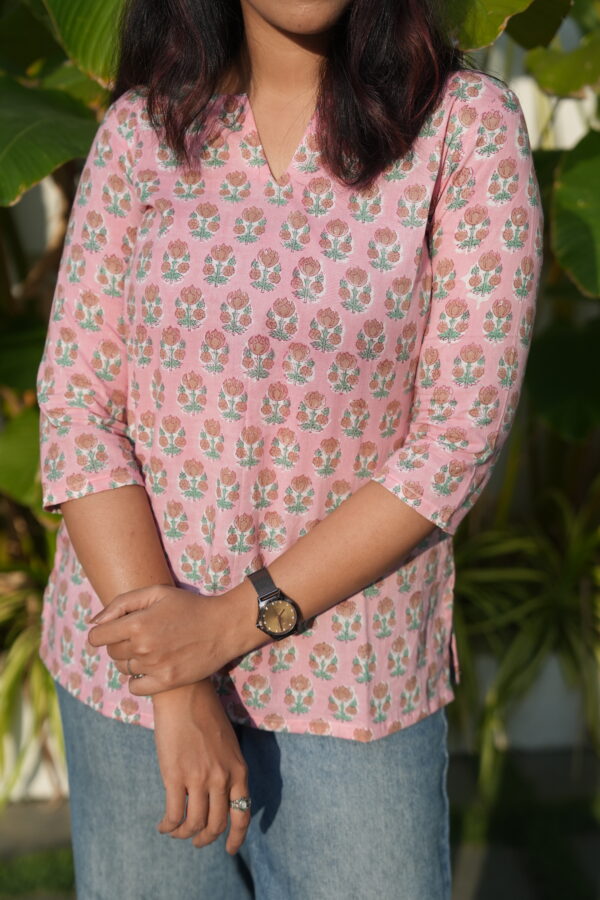 SANGANERI SIDE PLEATED SHORT TOP - Image 6