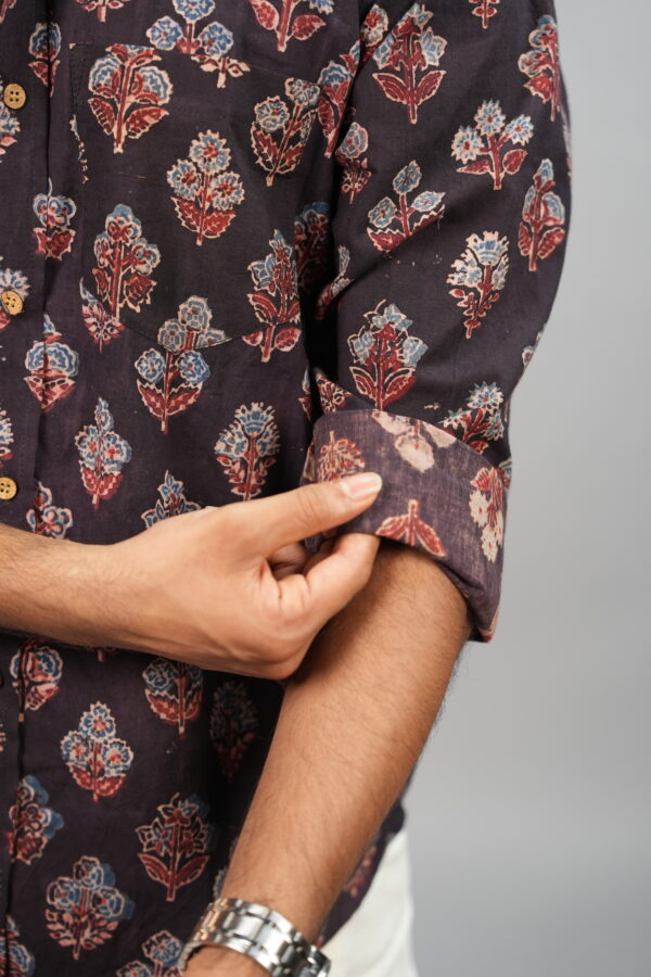 AJRAKH BLACK FULL SLEVEE SHIRT - Image 5