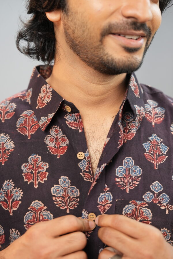 AJRAKH BLACK FULL SLEVEE SHIRT - Image 7