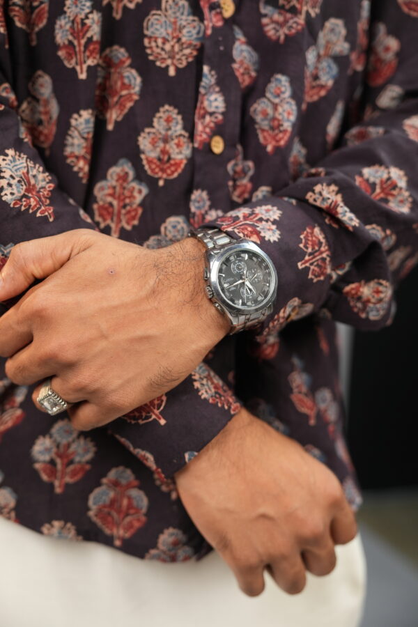 AJRAKH BLACK FULL SLEVEE SHIRT - Image 8