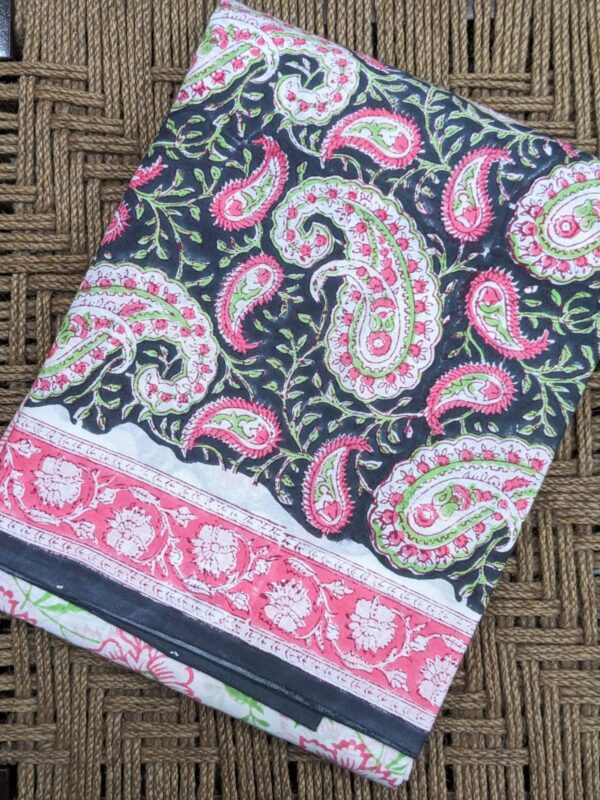 UNSTITCHED HANDBLOCKED MUL COTTON SUIT SET (WITH KOTA DORIYA DUPATTA)