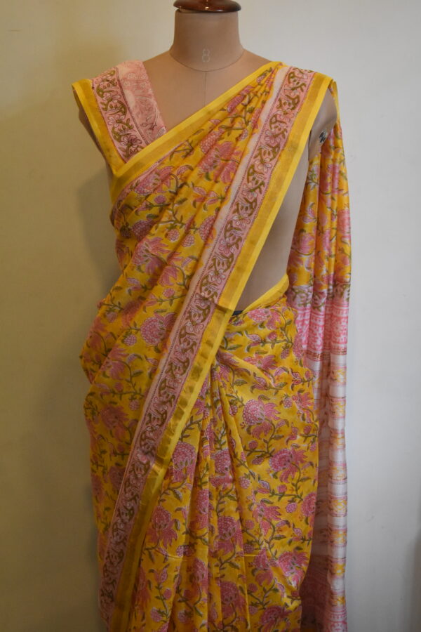 CHANDERI BLOCKPRINTED SAREES