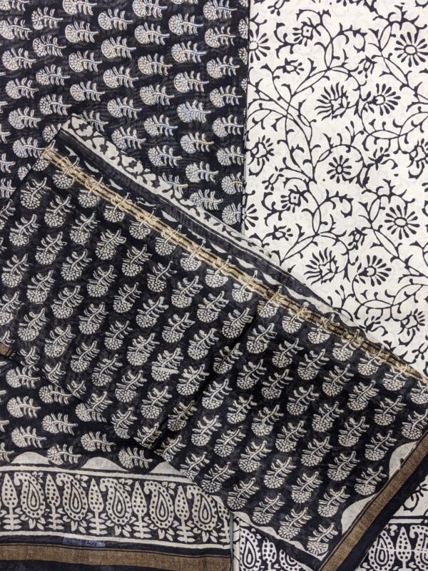 UNSTITCHED 3-PIECE CHANDERI SUIT SET