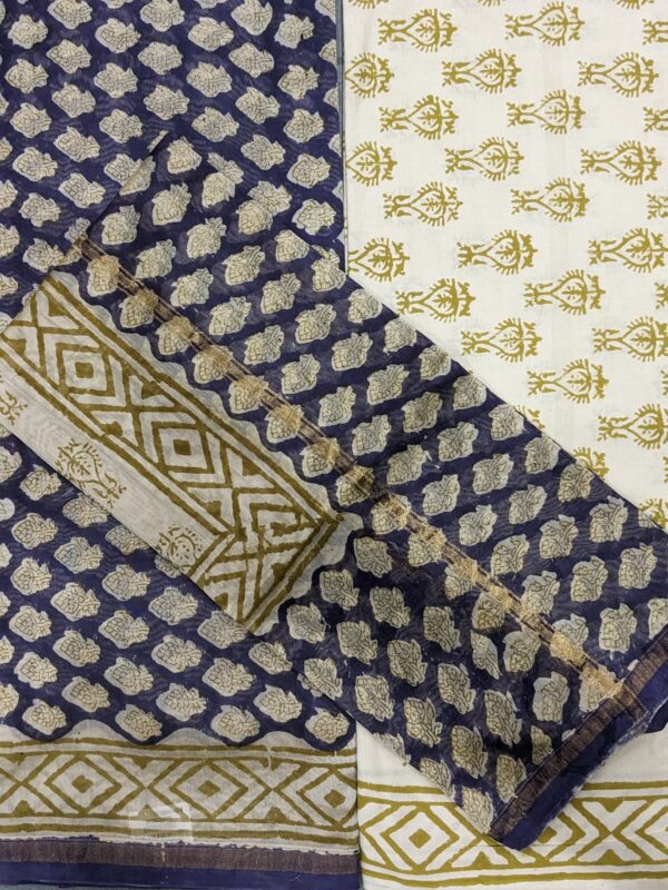 UNSTITCHED 3-PIECE CHANDERI SUIT SET