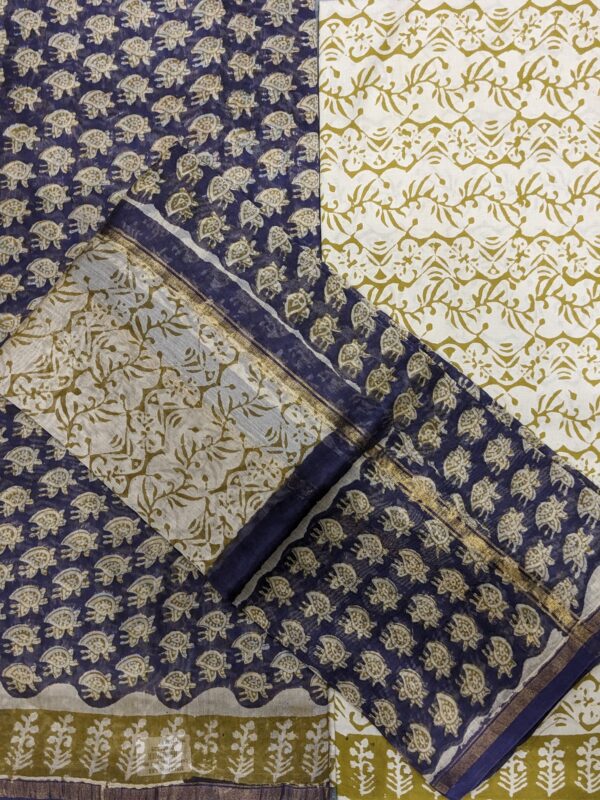 UNSTITCHED 3-PIECE CHANDERI SUIT SET