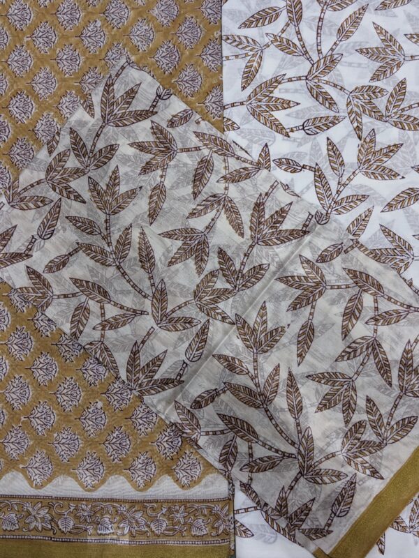 UNSTITCHED 3-PIECE CHANDERI SUIT SET