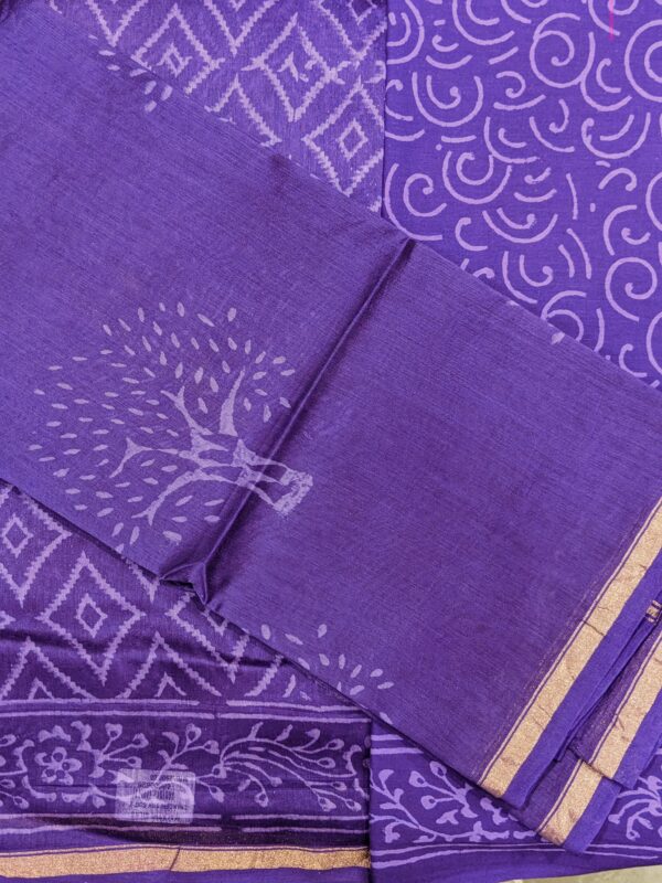 UNSTITCHED 3-PIECE CHANDERI SUIT SET
