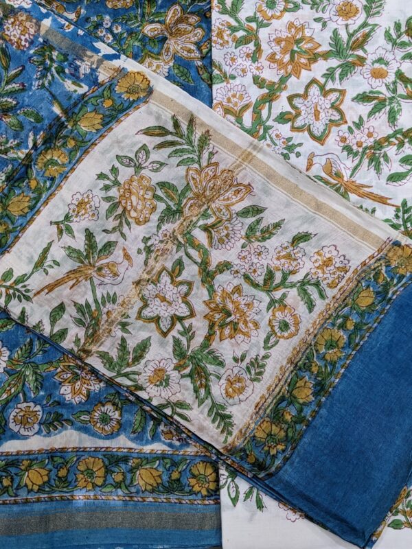 UNSTITCHED 3-PIECE CHANDERI SUIT SET