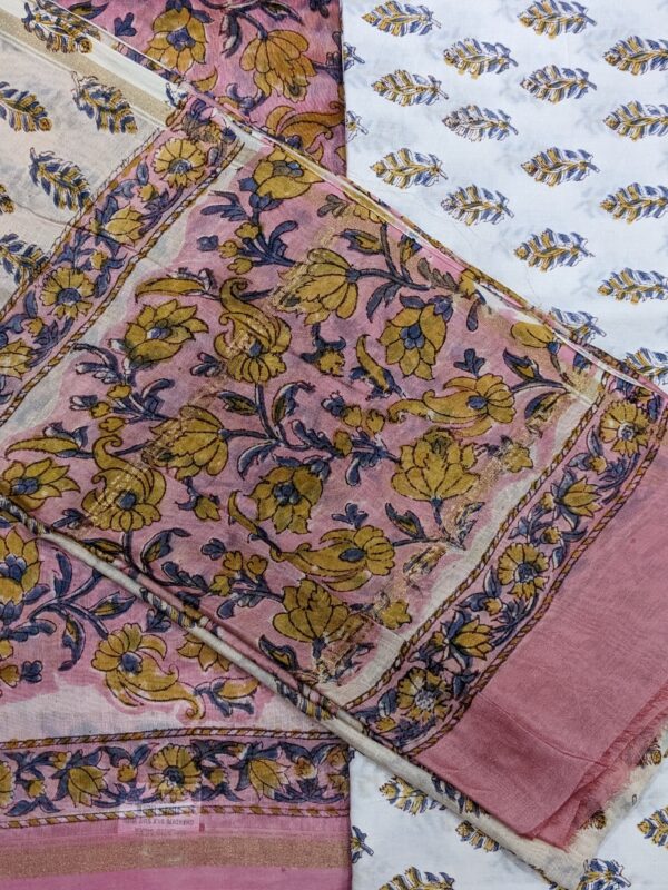 UNSTITCHED 3-PIECE CHANDERI SUIT SET