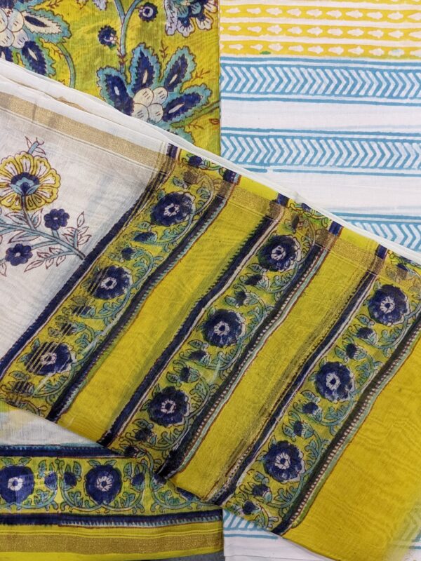 UNSTITCHED 3-PIECE CHANDERI SUIT SET