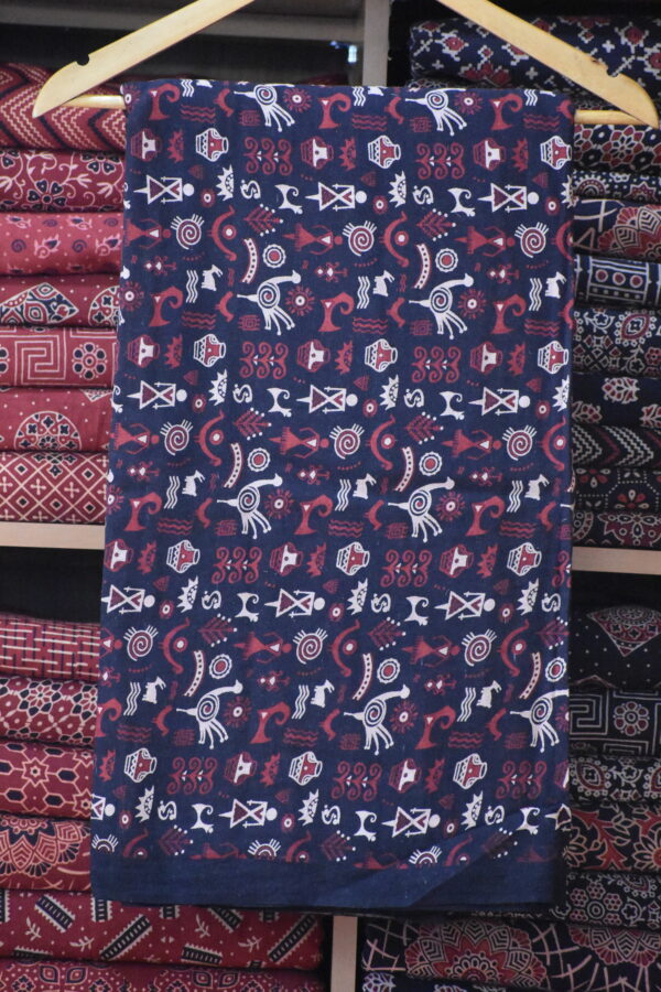 AJRAKH COTTON VEG FABRIC