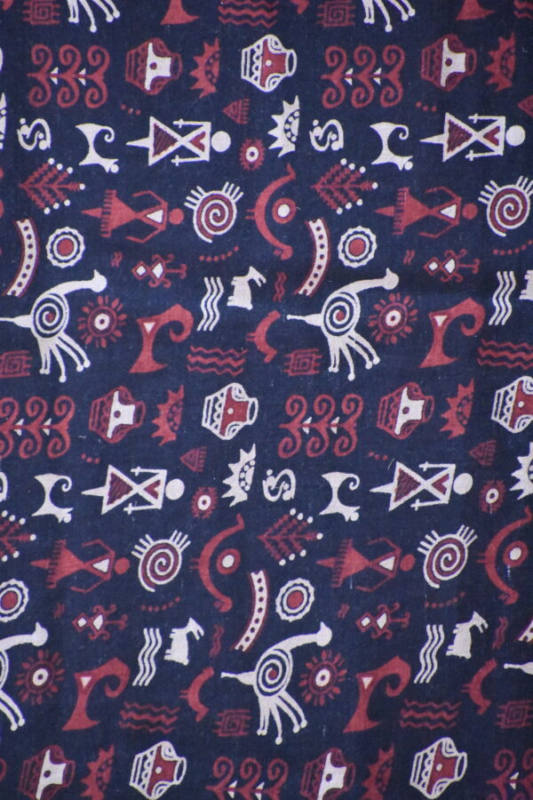 AJRAKH COTTON VEG FABRIC