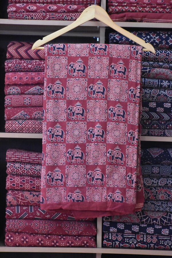 AJRAKH COTTON VEG FABRIC