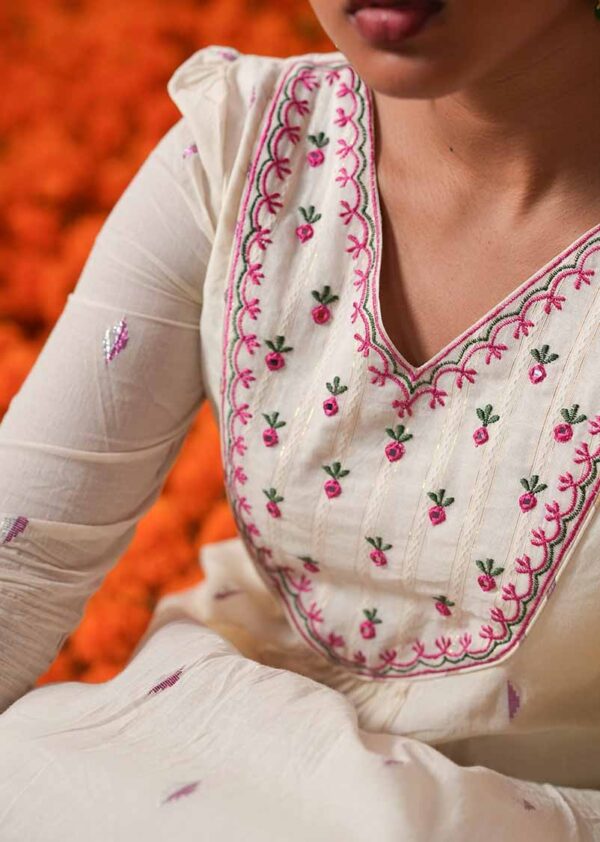 CHARITHA – EMBROIDERED LUREX YOKE DRESS