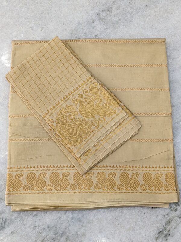 MADURAI SUNGIDI VELDHARI COTTON SAREE – (CHECKED BLOUSE)