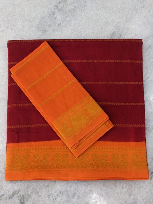 MADURAI SUNGIDI VELDHARI COTTON SAREE – (VELDHARI BLOUSE)