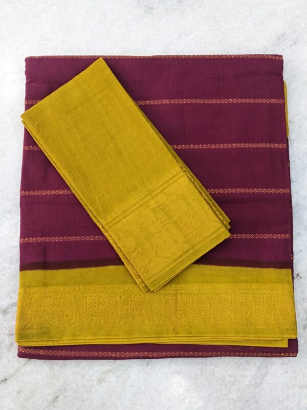 MADURAI SUNGIDI VELDHARI COTTON SAREE – (CHECKED BLOUSE)