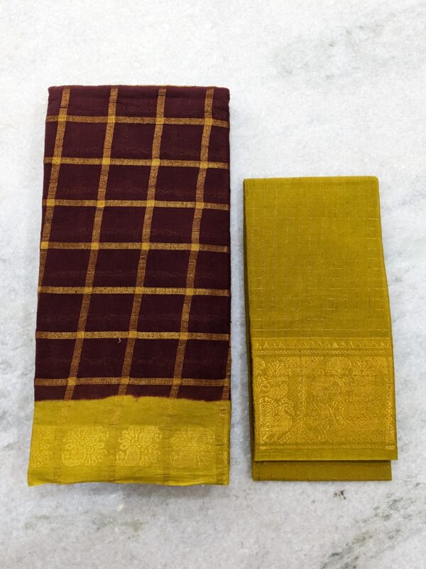 MADURAI SUNGUDI BIG CHECK SAREE (CHECKED BLOUSE)