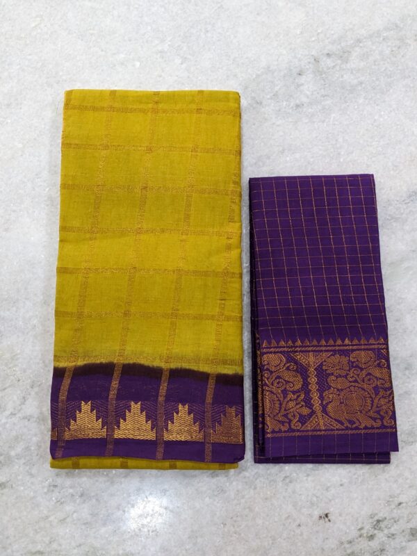 MADURAI SUNGUDI BIG CHECK SAREE (CHECKED BLOUSE)