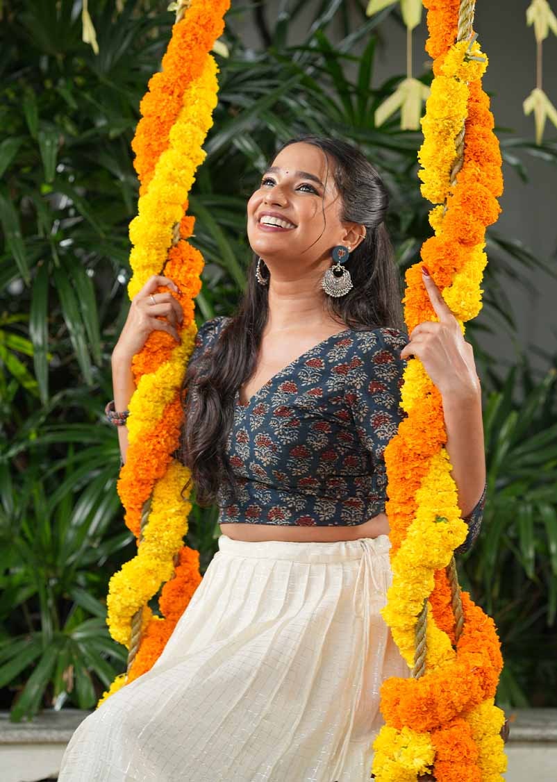 Indu Festive Blouse & Skirt set - Image 3