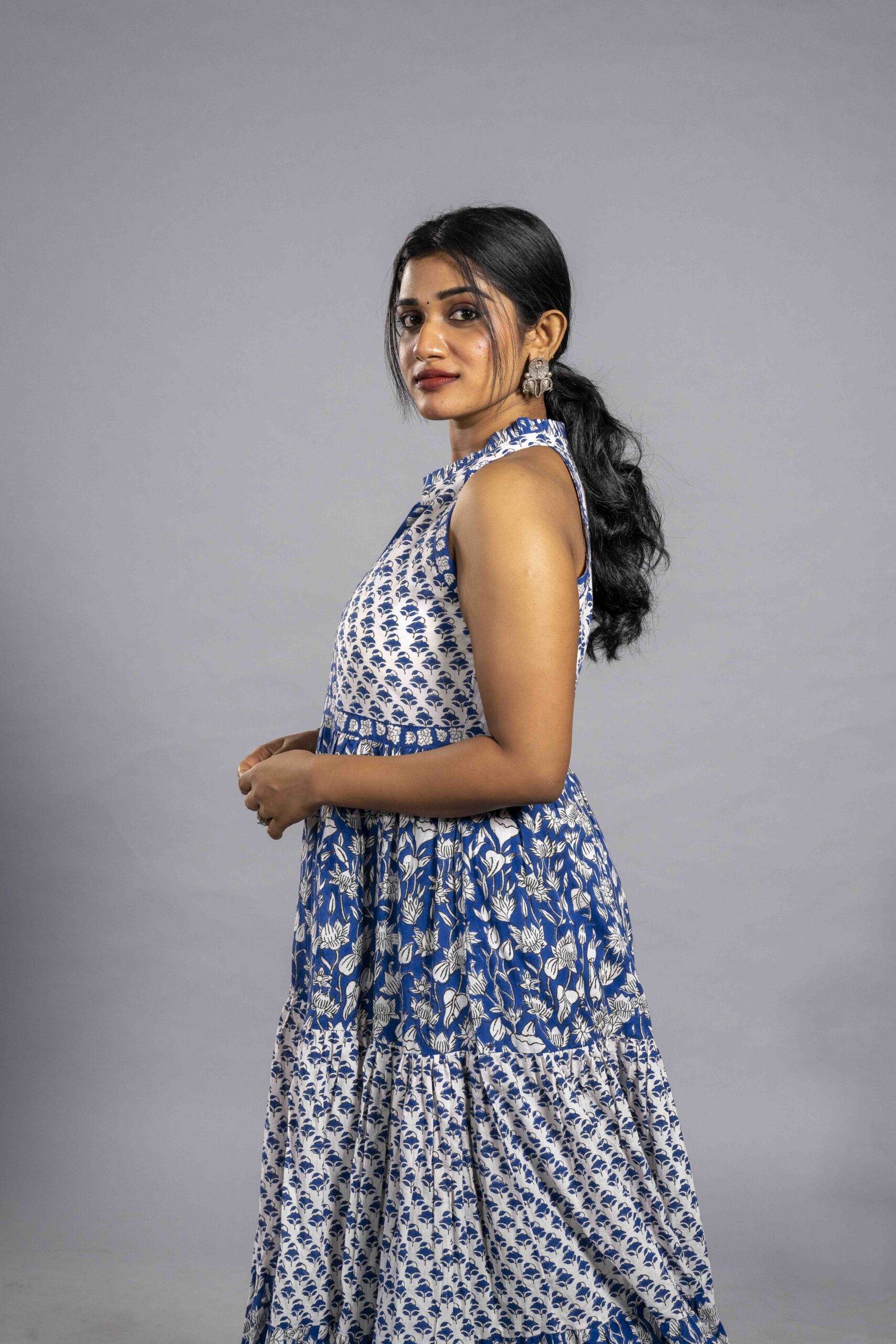 Sanganeri Cotton Tiered Dress - Image 5