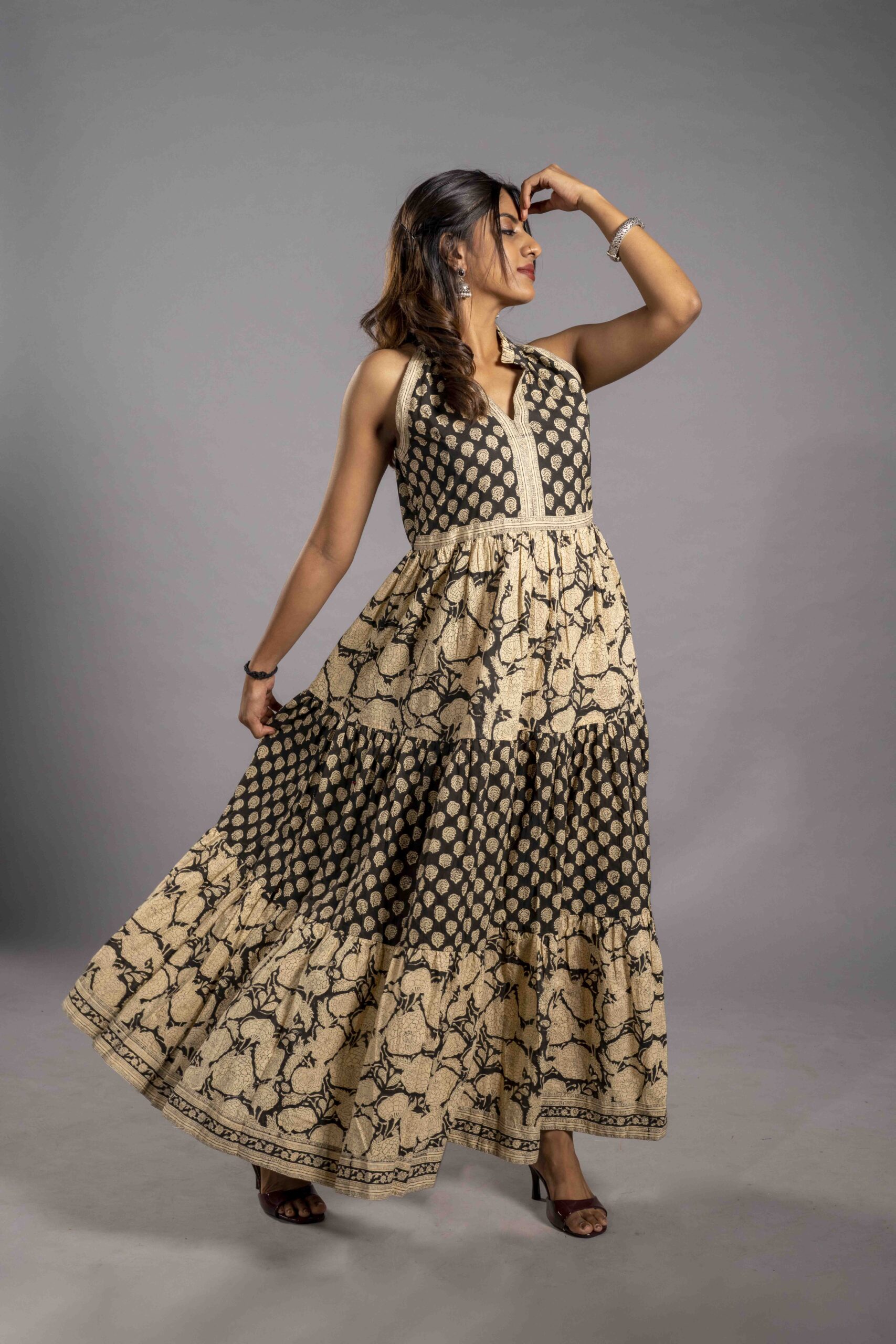 Sanganeri Cotton Tiered Dress - Image 6