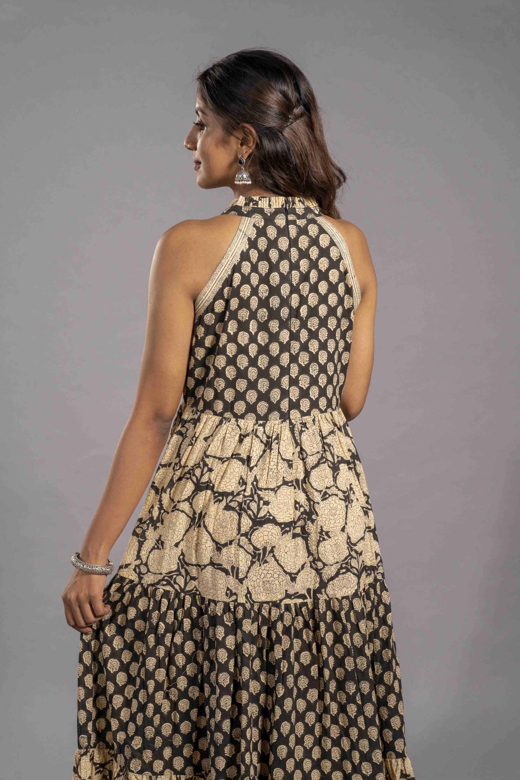 Sanganeri Cotton Tiered Dress - Image 4