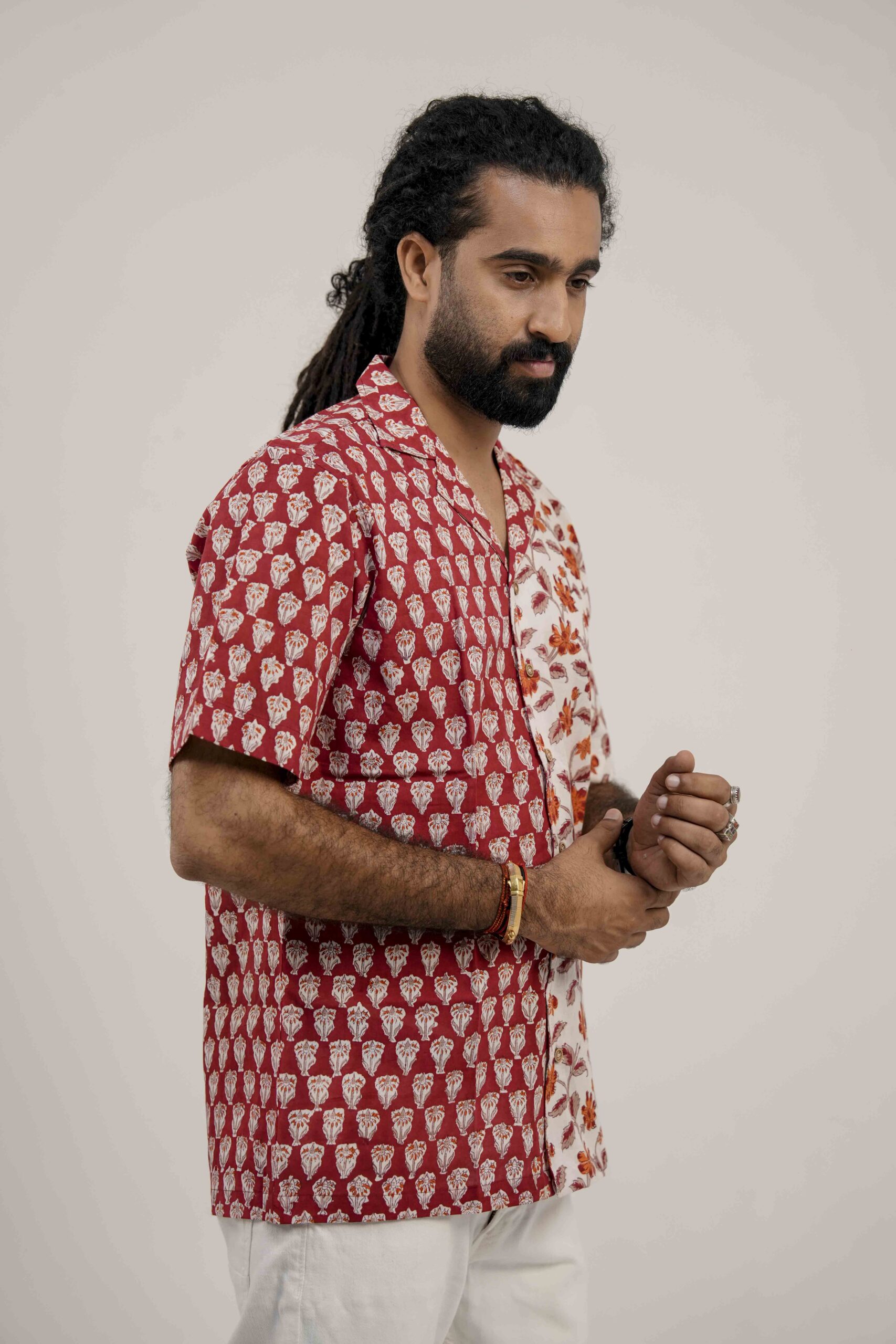 Rust Bloom Split Shirt - Image 5